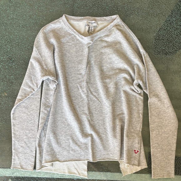 True Religion Open Back Gray Long Sleeve Top - Picture 4 of 11